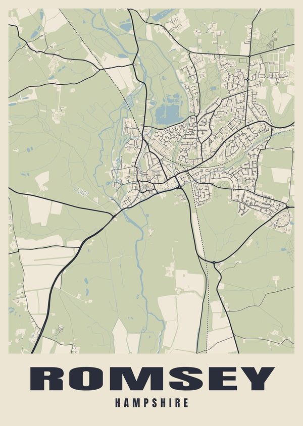 Romsey Street Map Poster