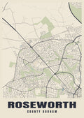 Street map poster of Roseworth, County Durham