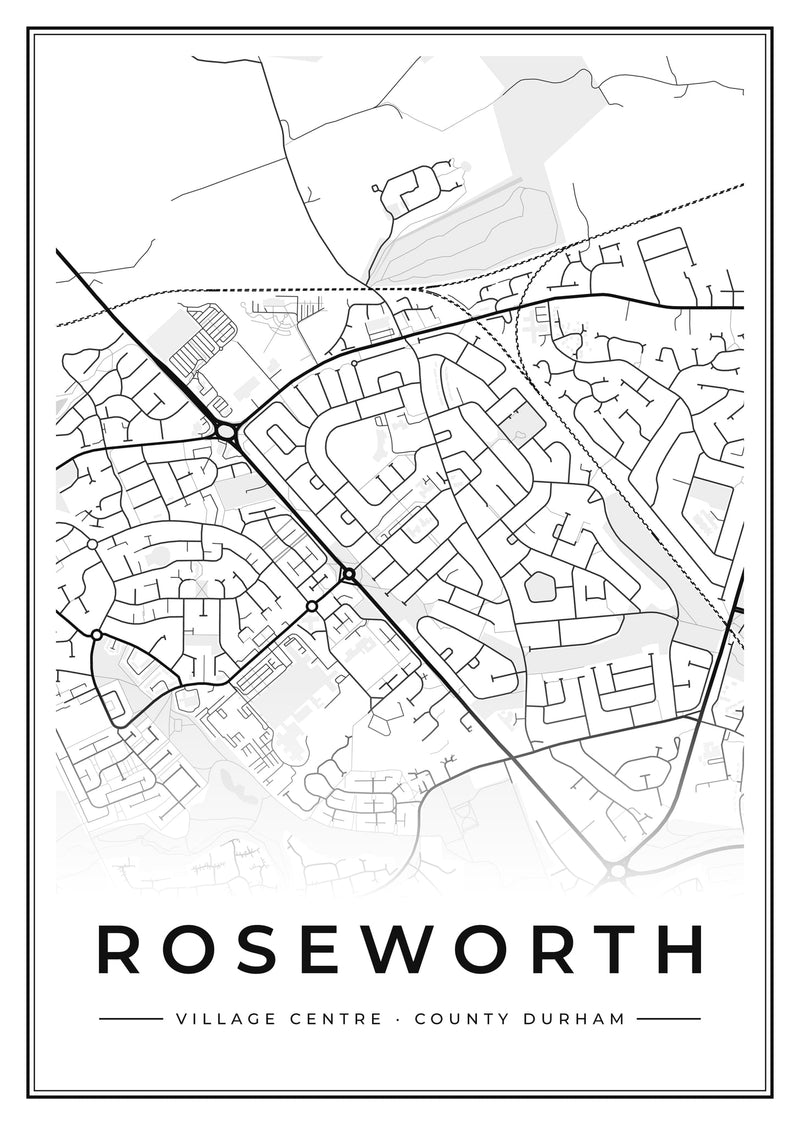 Roseworth Village Centre Street Map Poster