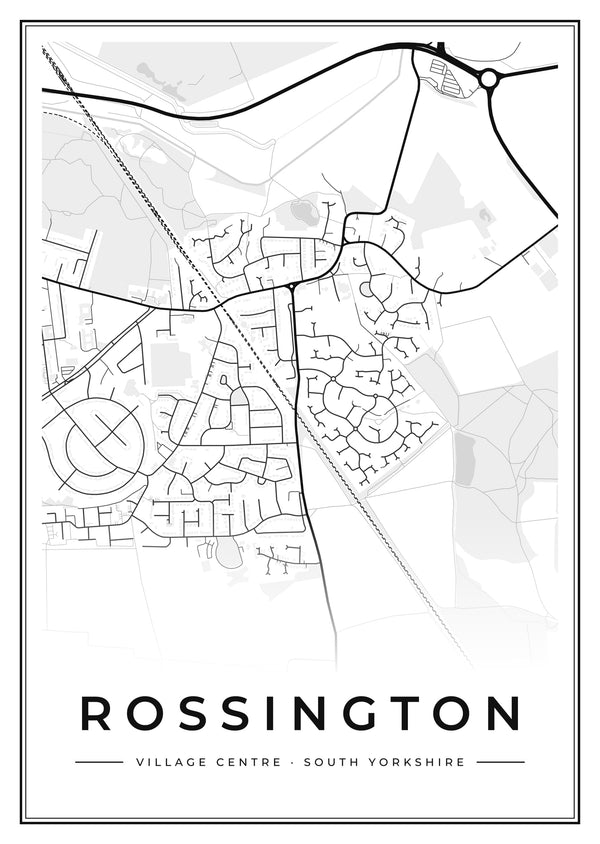 Rossington Village Centre Street Map Poster