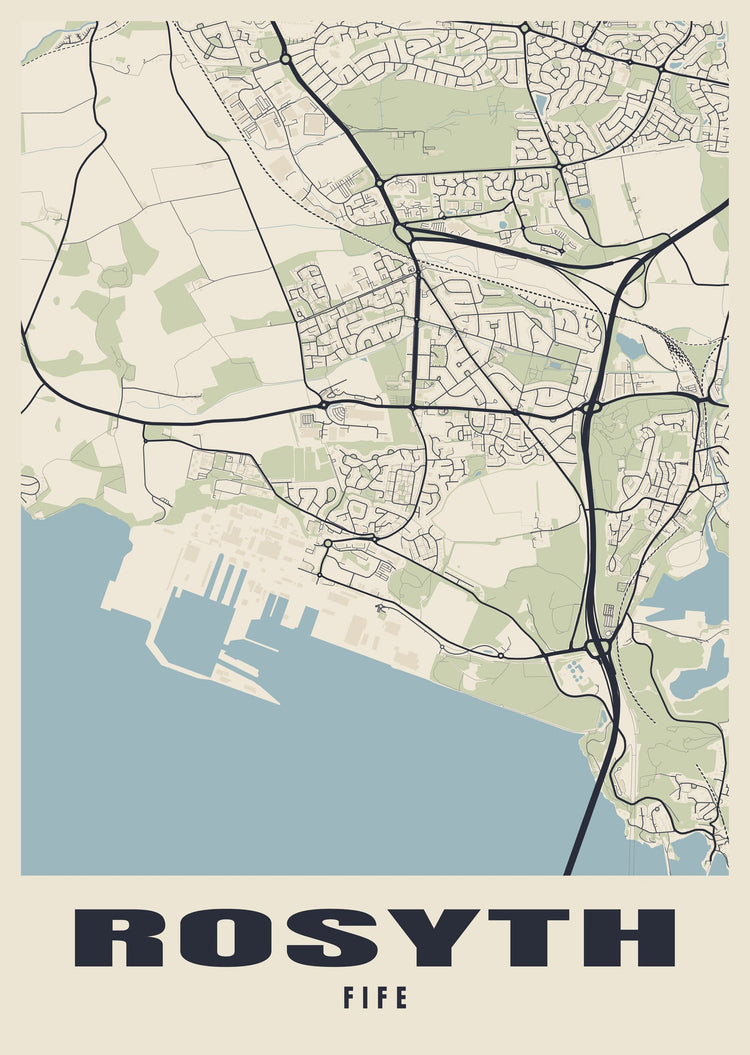 Rosyth Street Map Poster
