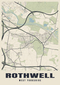 Street map poster of Rothwell, West Yorkshire