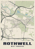 Street map poster of Rothwell, West Yorkshire