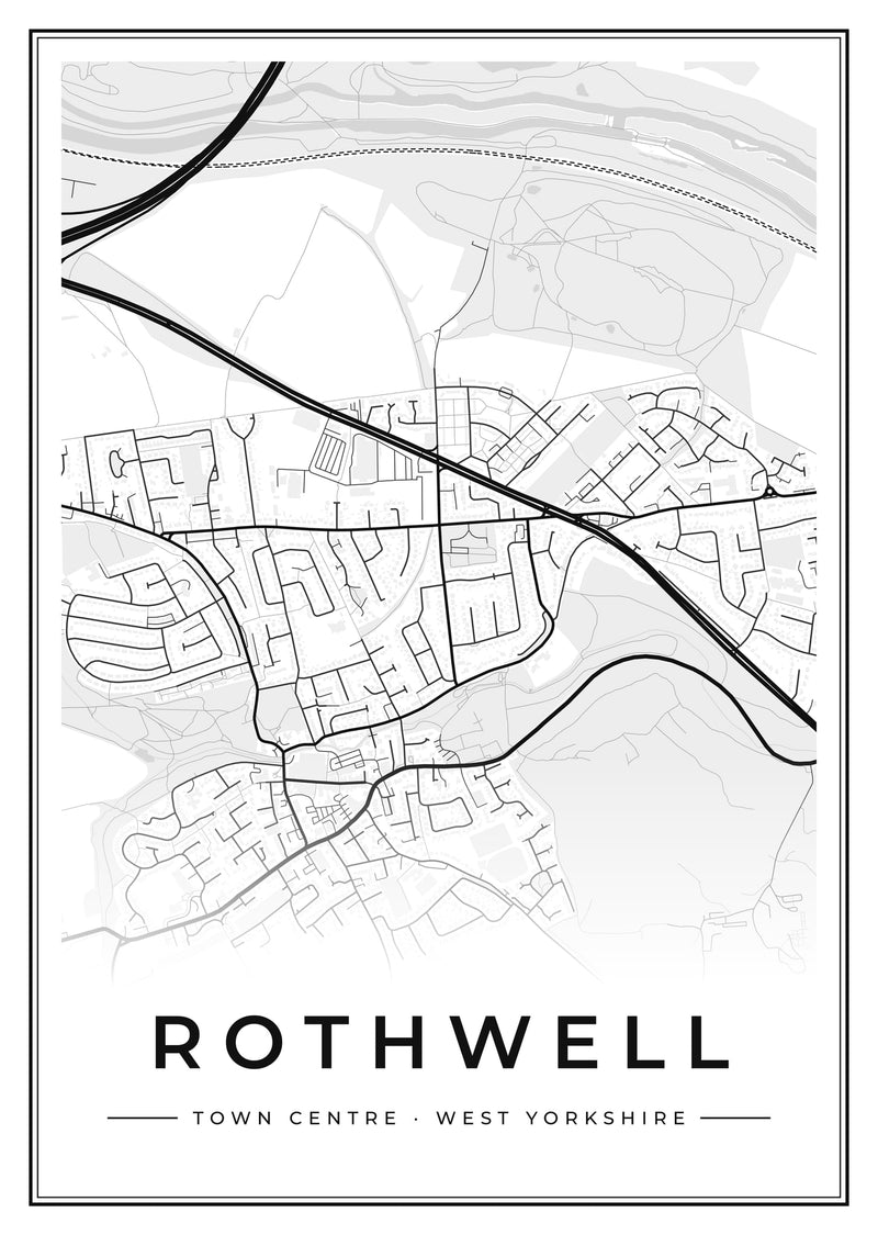 Rothwell Town Centre Street Map Poster