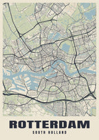 Street map poster of Rotterdam, South Holland