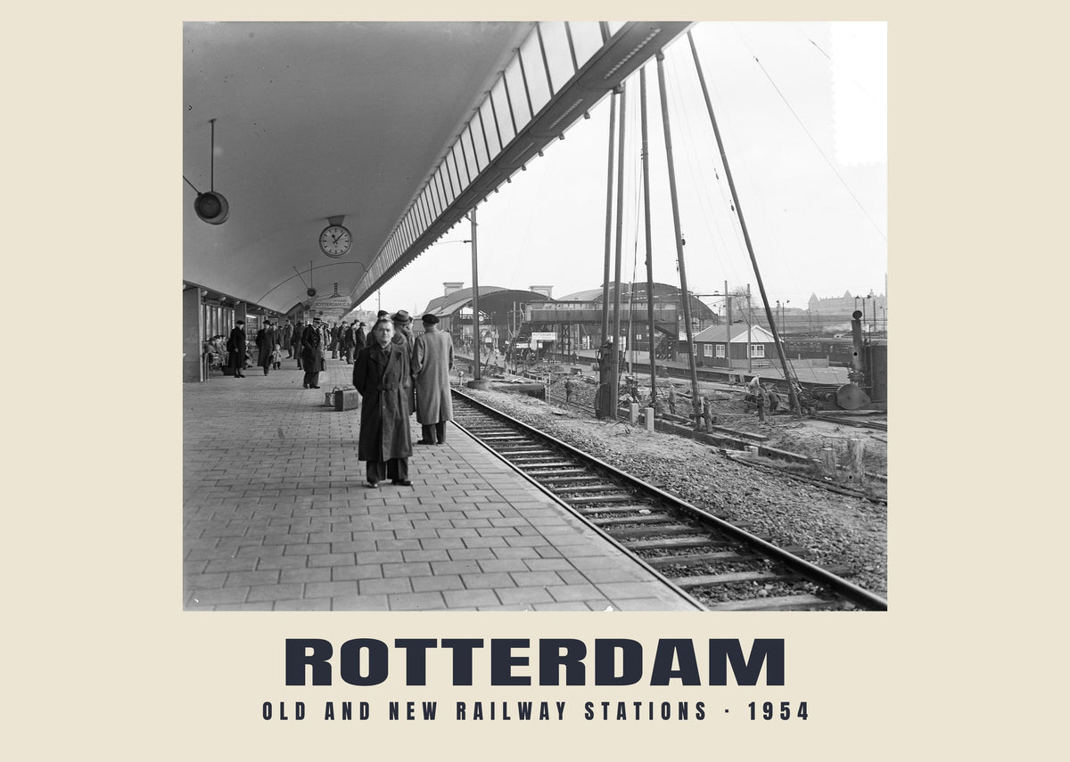 Alter und neuer Bahnhof, Rotterdam, 1954