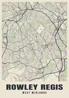 Street map poster of Rowley Regis, West Midlands