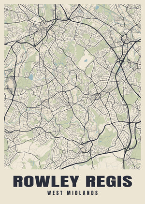 Rowley Regis Street Map Poster
