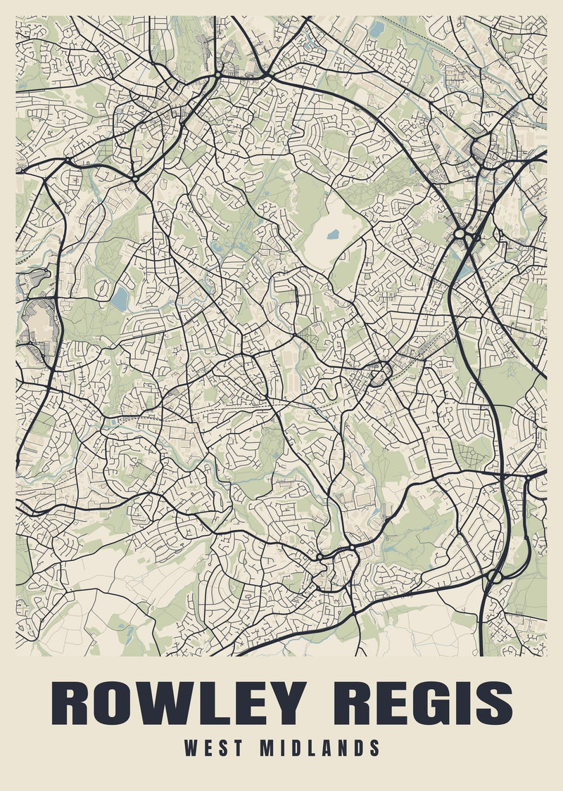 Rowley Regis Street Map Poster