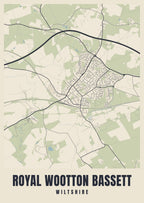 Street map poster of Royal Wootton Bassett, Wiltshire