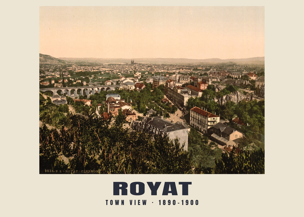 Stadsgezicht, Royat — 1890–1900 · Historische fotochroomprint