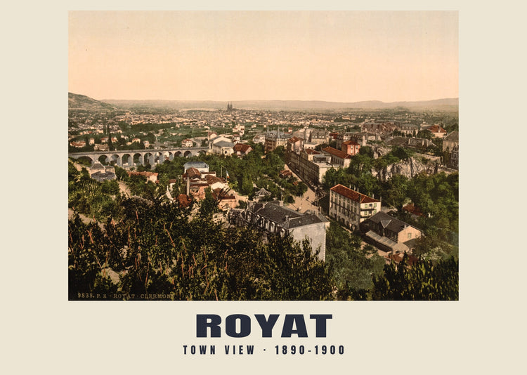 Stadsgezicht, Royat — 1890–1900 · Historische fotochroomprint