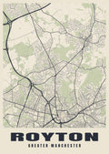 Street map poster of Royton, Greater Manchester