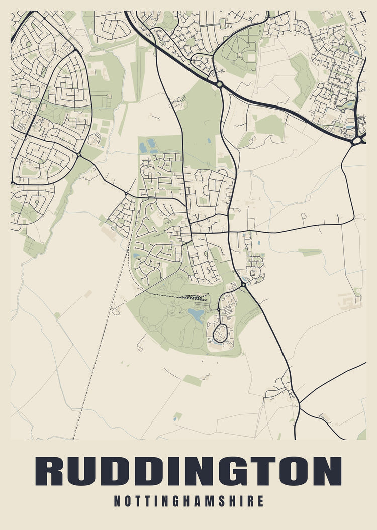 Ruddington Street Map Poster