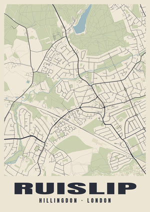 Ruislip Heritage Street Map Poster