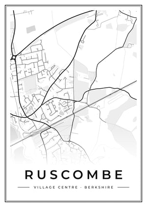 Ruscombe Village Centre Street Map Poster