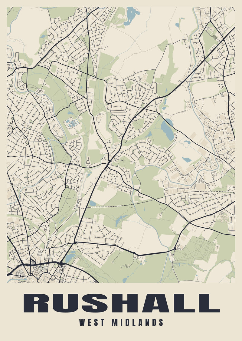 Rushall Street Map Poster