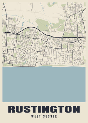 Rustington Street Map Poster
