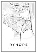 Street map poster of Ryhope village centre, Tyne and Wear