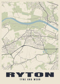 Street map poster of Ryton, Tyne and Wear