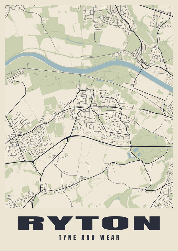 Ryton Street Map Poster