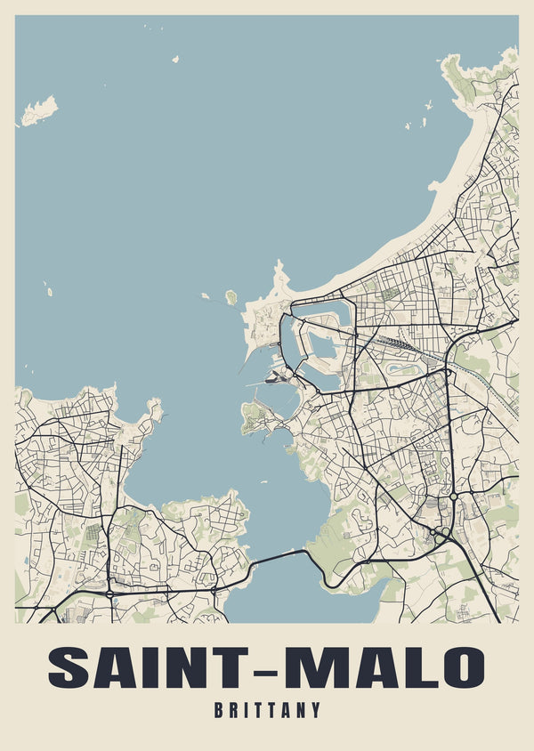 Saint-Malo Street Map Poster