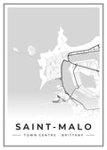 Street map poster of Saint-Malo town centre, Brittany