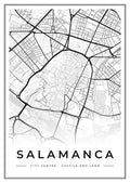 Street map poster of Salamanca city centre, Castile and León
