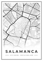 Street map poster of Salamanca city centre, Castile and León