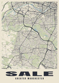 Street map poster of Sale, Greater Manchester