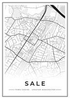 Street map poster of Sale town centre, Greater Manchester