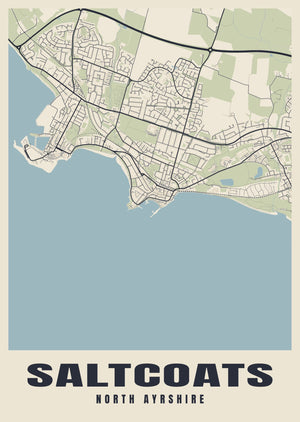 Saltcoats Street Map Poster