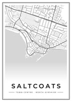 Street map poster of Saltcoats town centre, North Ayrshire