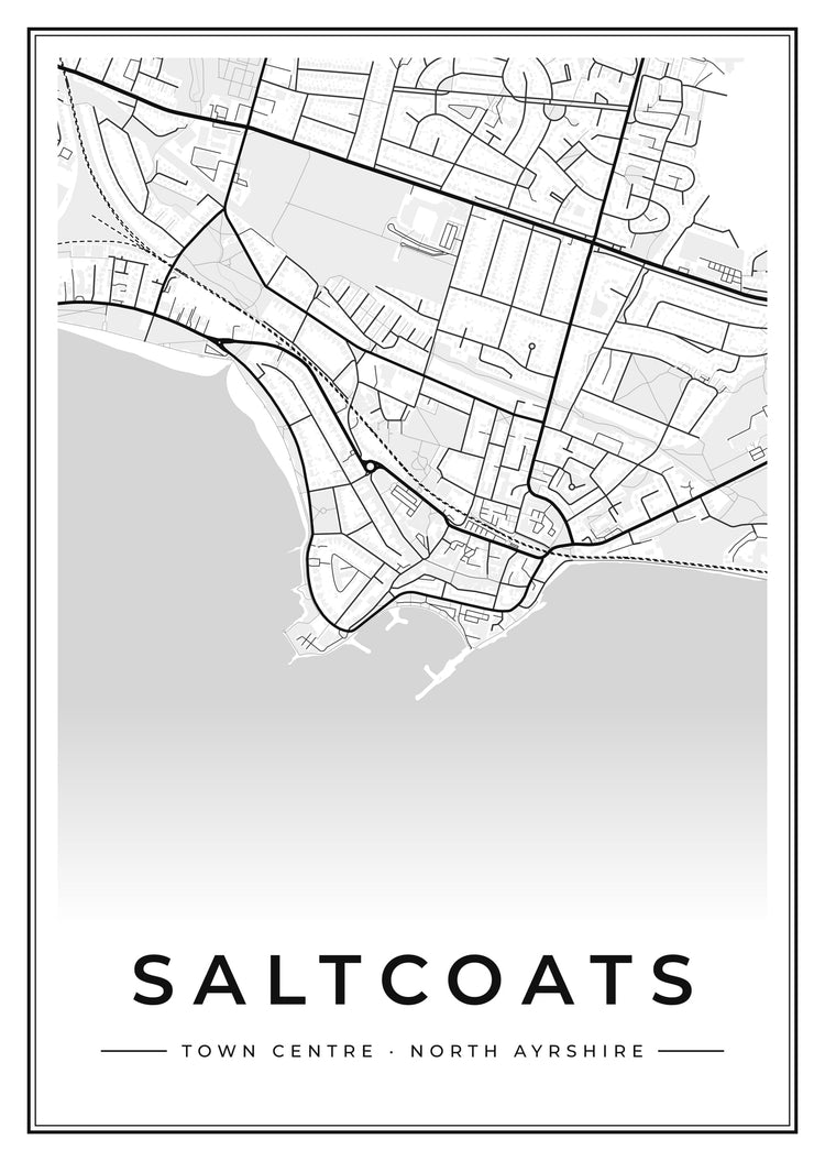 Saltcoats Town Centre Street Map Poster