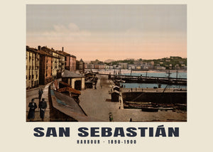 Port, San Sebastián — 1890–1900 · Wydruk dawnego fotochromu