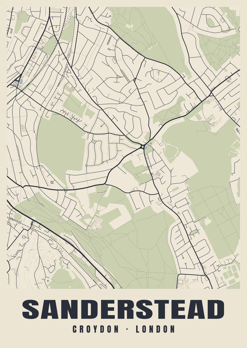 Sanderstead Heritage Street Map Poster