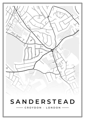 Sanderstead Street Map Poster