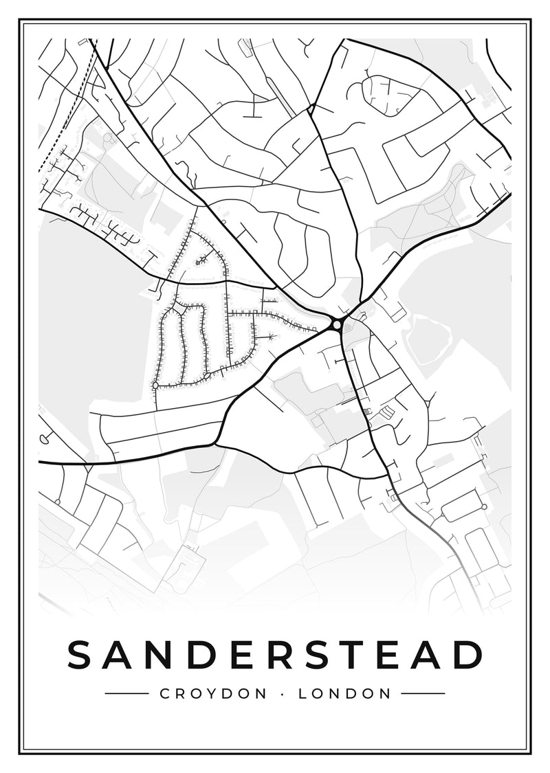Sanderstead Street Map Poster