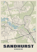 Street map poster of Sandhurst, Berkshire