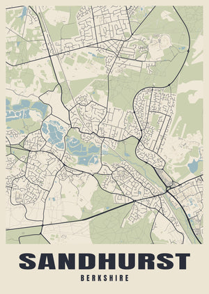 Sandhurst Street Map Poster