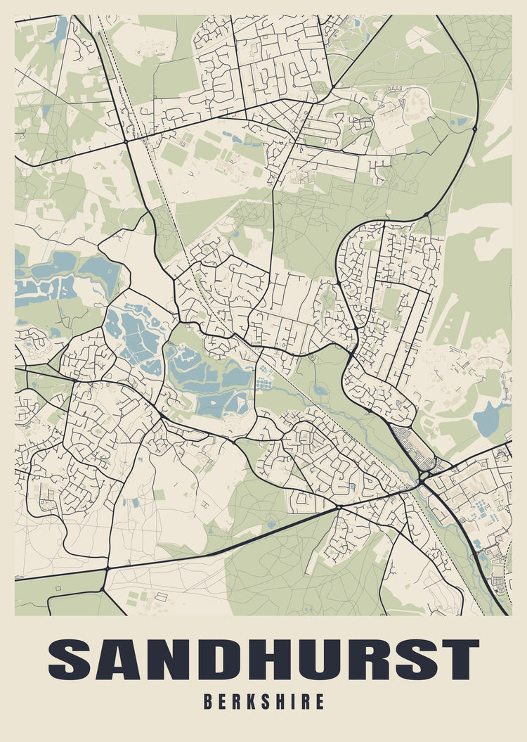 Sandhurst Street Map Poster