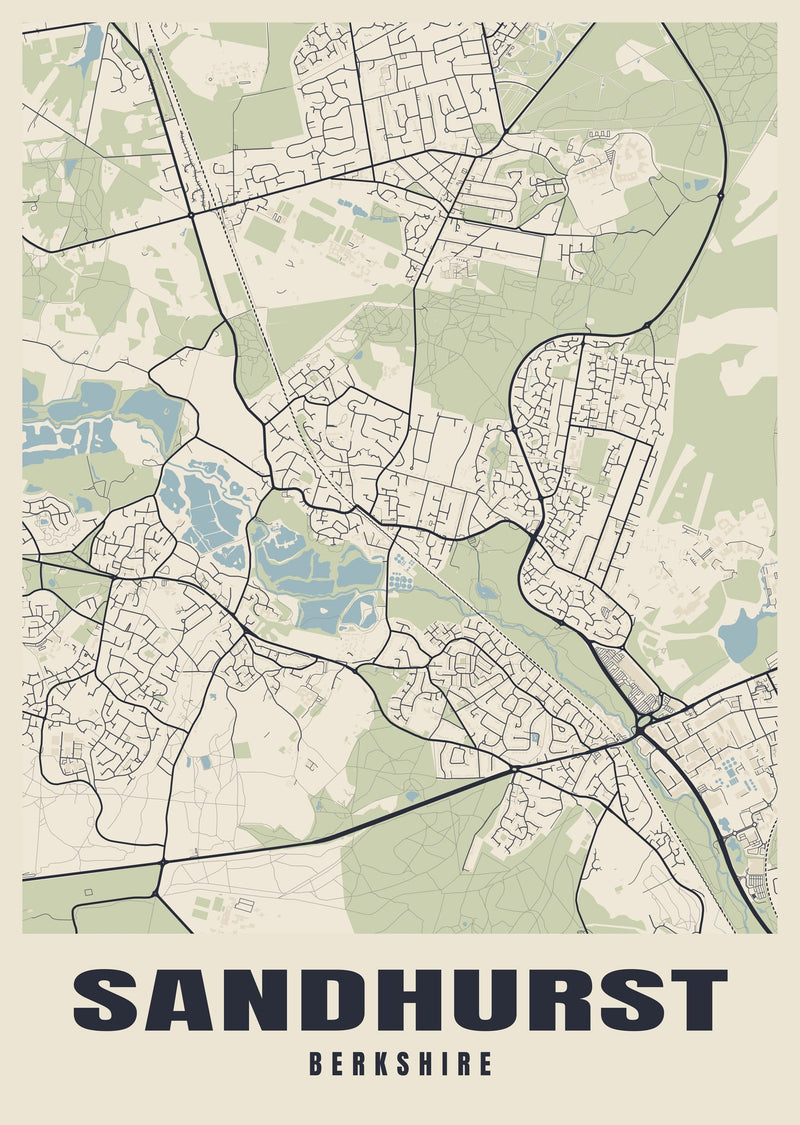 Sandhurst Street Map Poster