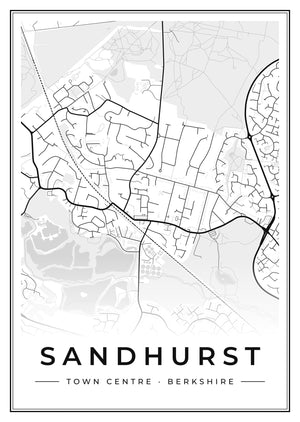 Sandhurst Town Centre Street Map Poster