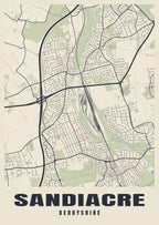 Street map poster of Sandiacre, Derbyshire