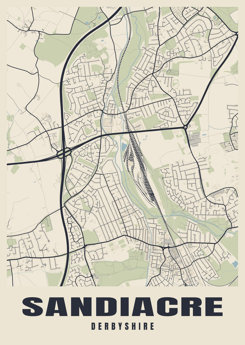 Sandiacre Street Map Poster