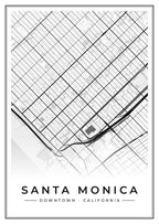 Street map poster of downtown Santa Monica, California