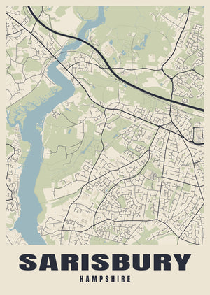 Sarisbury Street Map Poster