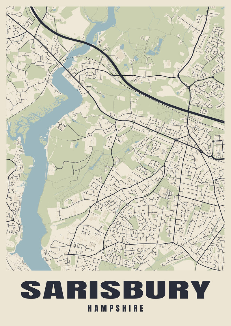 Sarisbury Street Map Poster