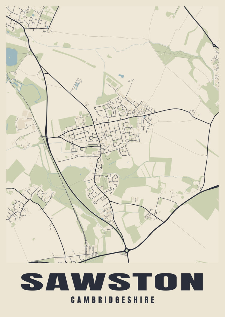 Sawston Street Map Poster