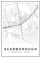 Street map poster of downtown Scarborough, Maine